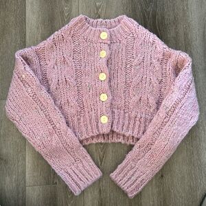 Urban Outfitters Crop Purple Knitted Cardigan Size M